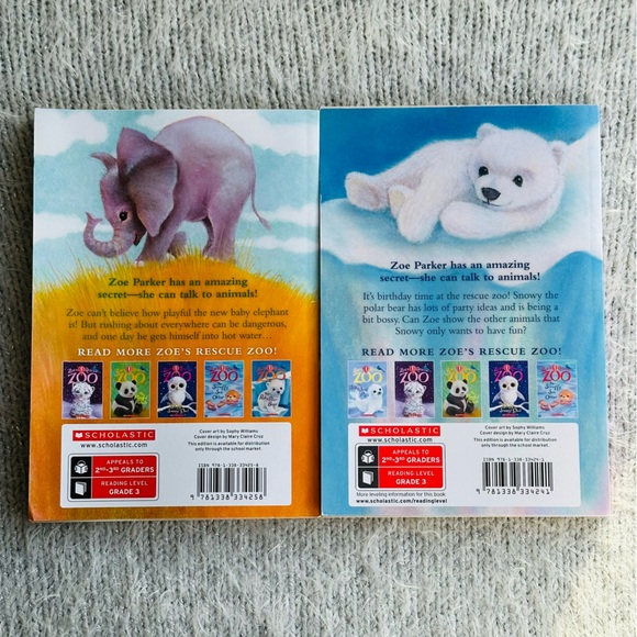 Set of 2 Zoe’s Rescue Zoo 🐘🐻‍❄️ Amelia Cobb Scholastic Paperback Chapter Books - Picture 8 of 8